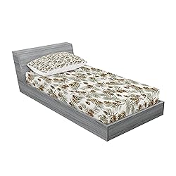 Lunarable Pinecone Fitted Sheet & Pillow Sham