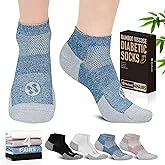 NOLUNT Diabetic Socks for Men,4 & 6 Pairs Low Cut Bamboo Viscose Wide Mens Diabetic Socks Size 9-11 10-13