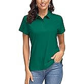 MAGCOMSEN Women's Polo Shirts UPF 50+ Sun Protection 4 Buttons Casual Work Quick Dry Short Sleeve Collared Golf Shirt