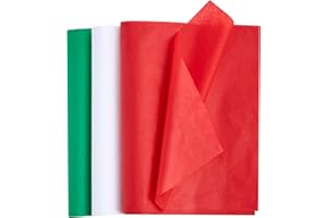 JOYIN 180 Sheets 20" x 20" Christmas Tissue Paper Assortment (Red, Green & White); 60 Sheets per Color Easy and Fast Gift Wra