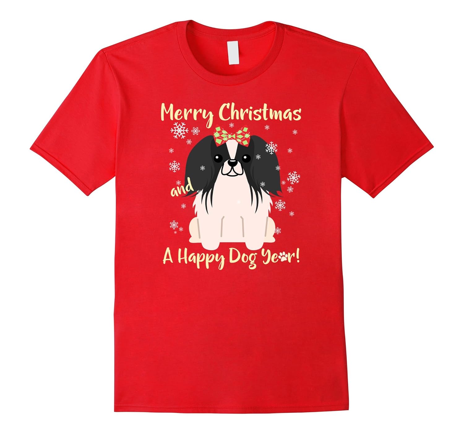 Merry Christmas Happy New Year Dog Best T- Japanese Chin-ANZ