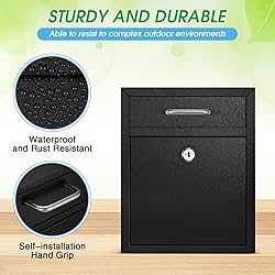 Yaocom Locking Mailbox with Key for Outdoor 10 x 7