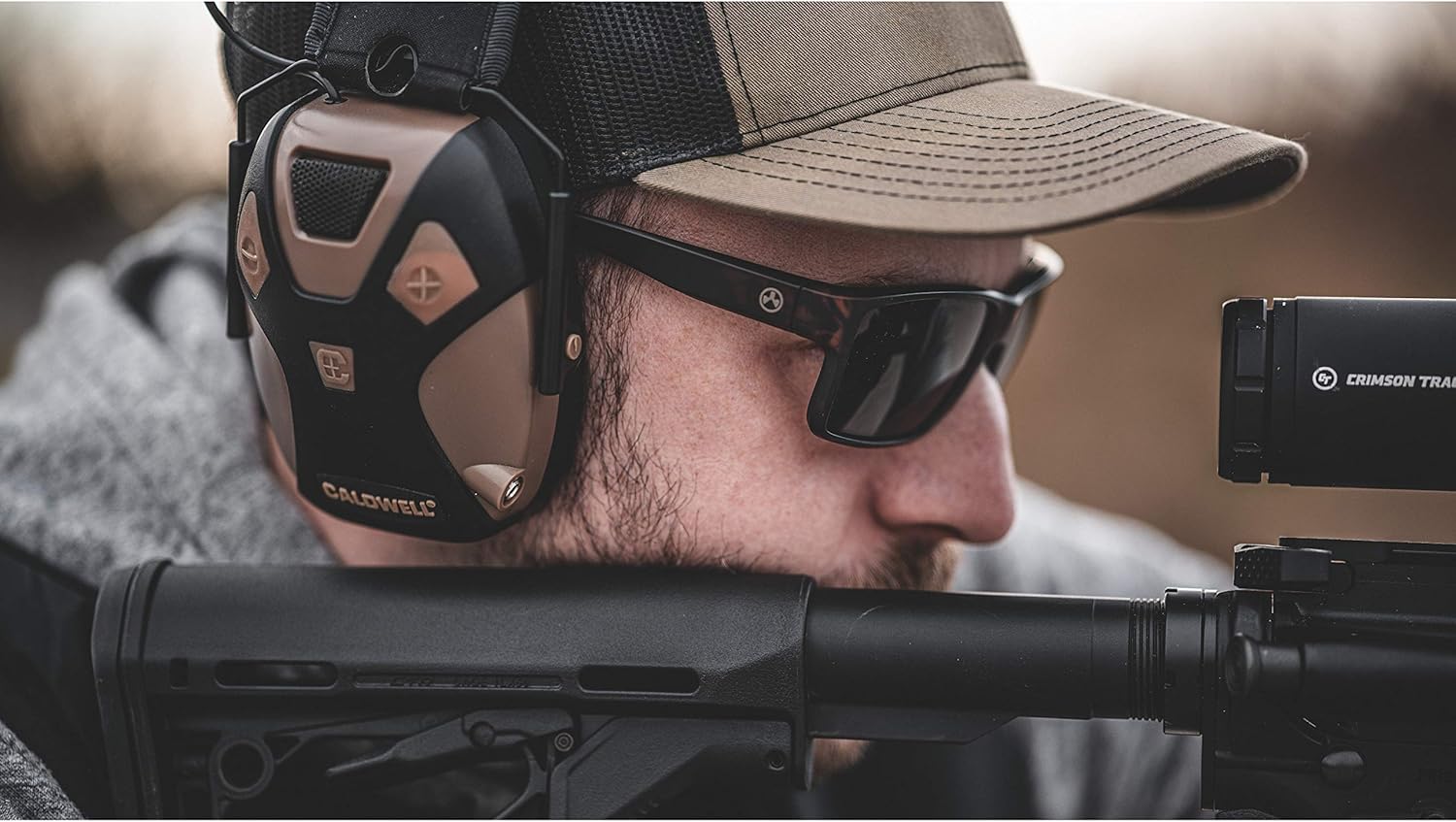 Caldwell E-Max PRO - ADULT FDE - Low Profile Electronic 23 NRR Hearing Protection with Sound Amplification - Adjustable Earmuffs for Shooting, Hunting and Range : Sports & Outdoors