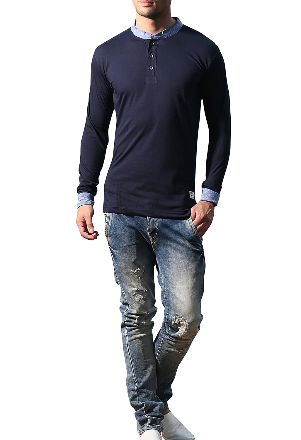 alan jones clothing men's cotton henley t-shirt