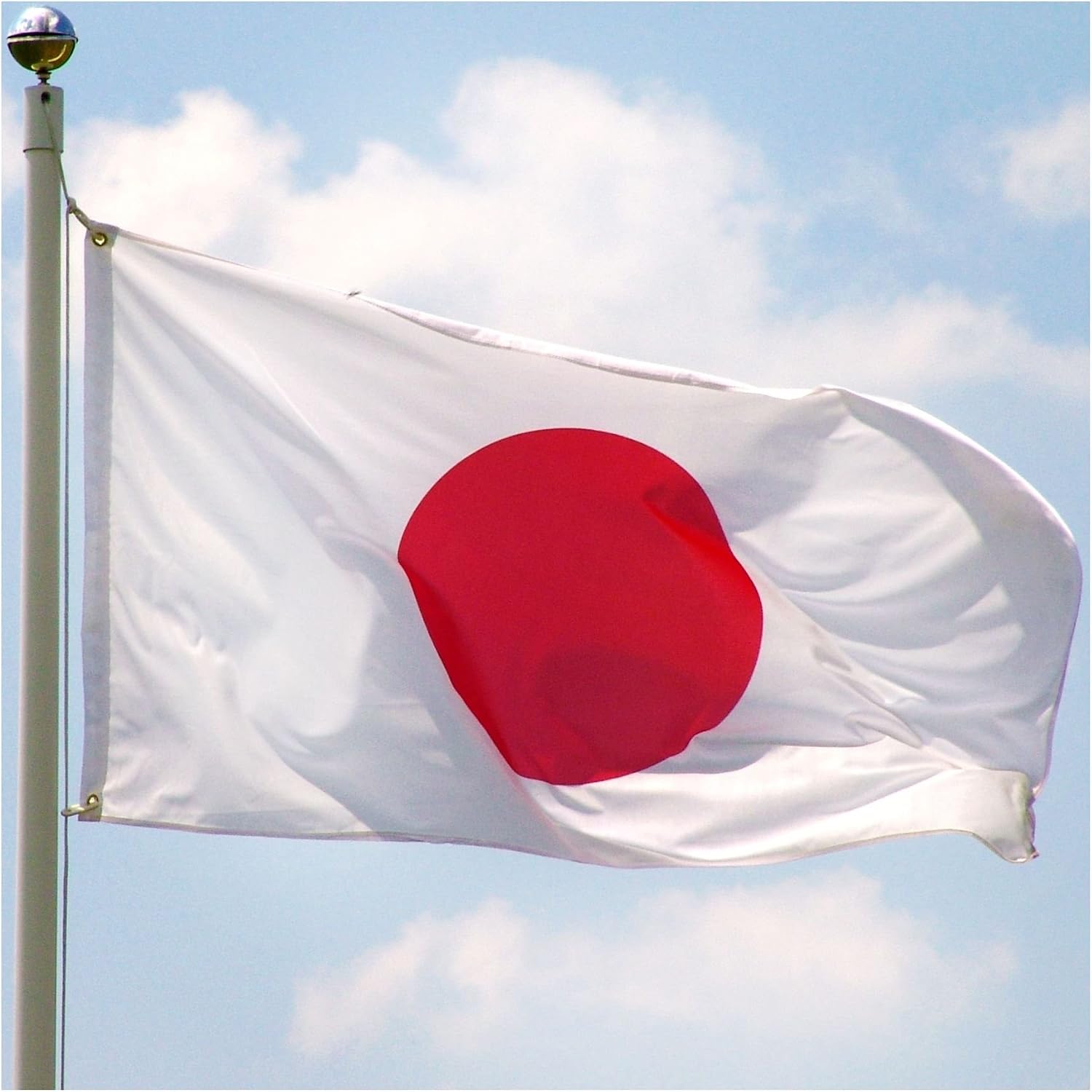 Japan Flag 5ft x 3ft with Brass Eyelets - Polyester Japanese Flag Banner for Sports Events Cultural Display, Home & Garden Display - Image 5