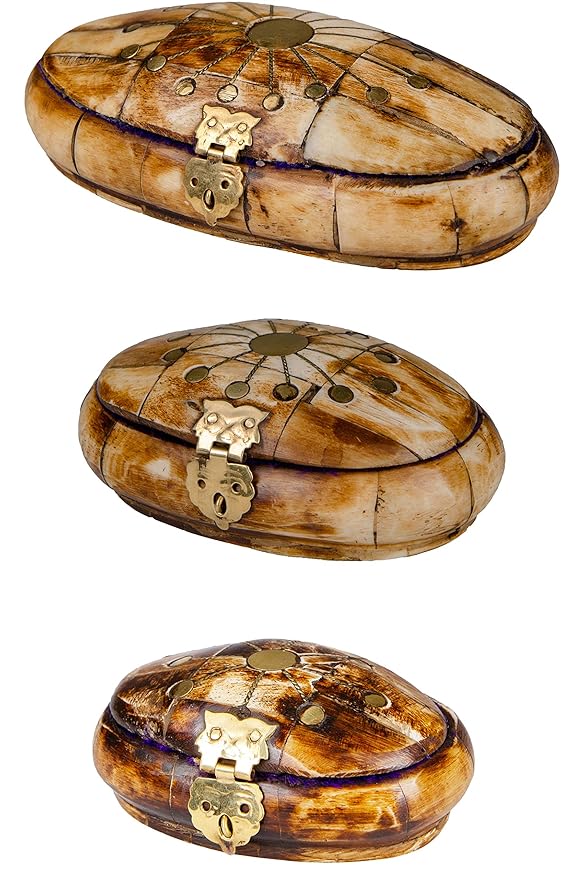 3er SET Orientalische kleine Aufbewahrungsbox mit Deckel Gadwa 14cm