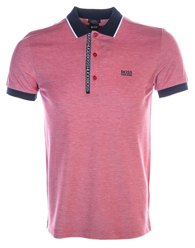 Hugo Boss Mens Paule 4 Slim Fit Pima Cotton Polo Shirt 50399185 (Bright