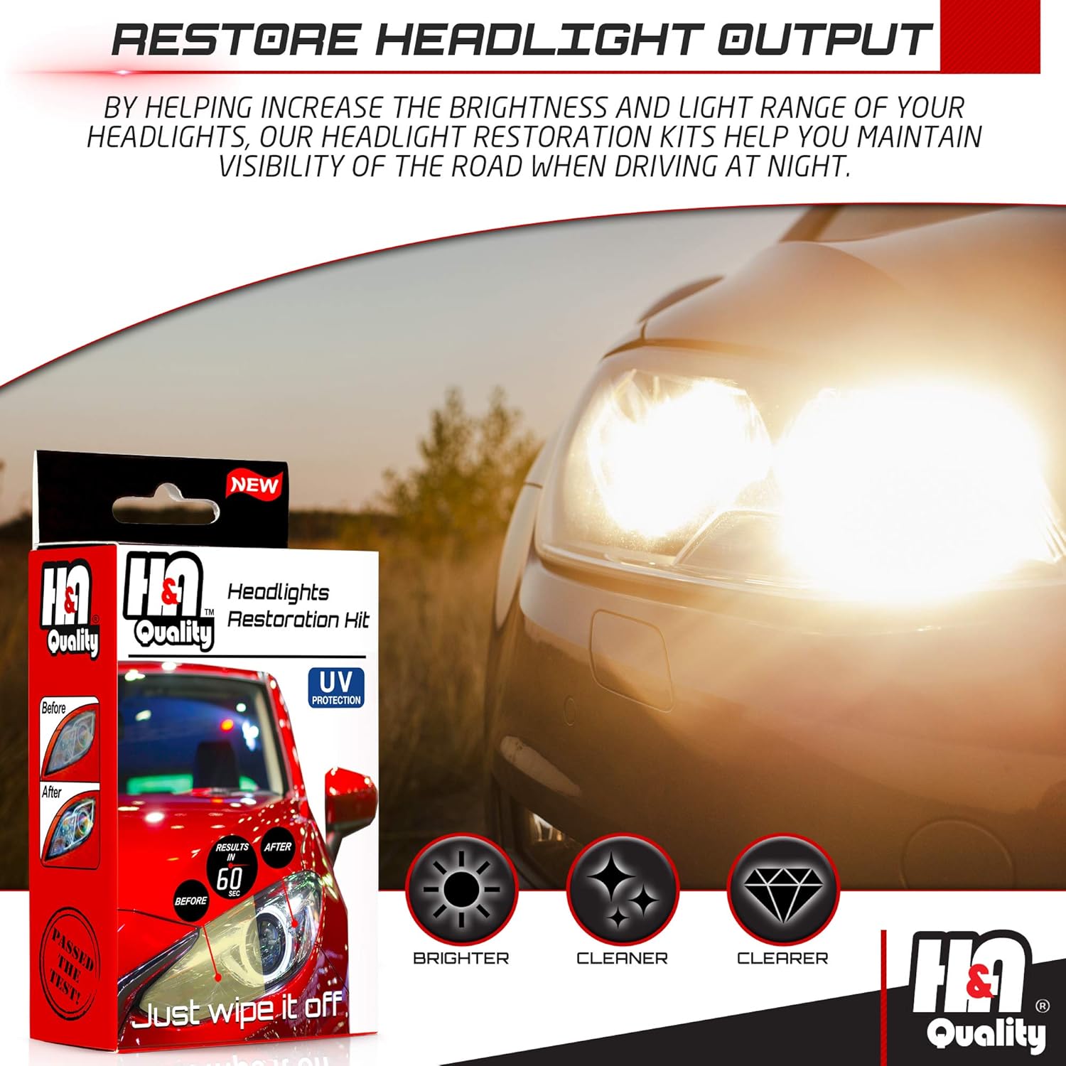 Lighting Assemblies & Accessories H&A QUALITY Headlight Restoration Kit