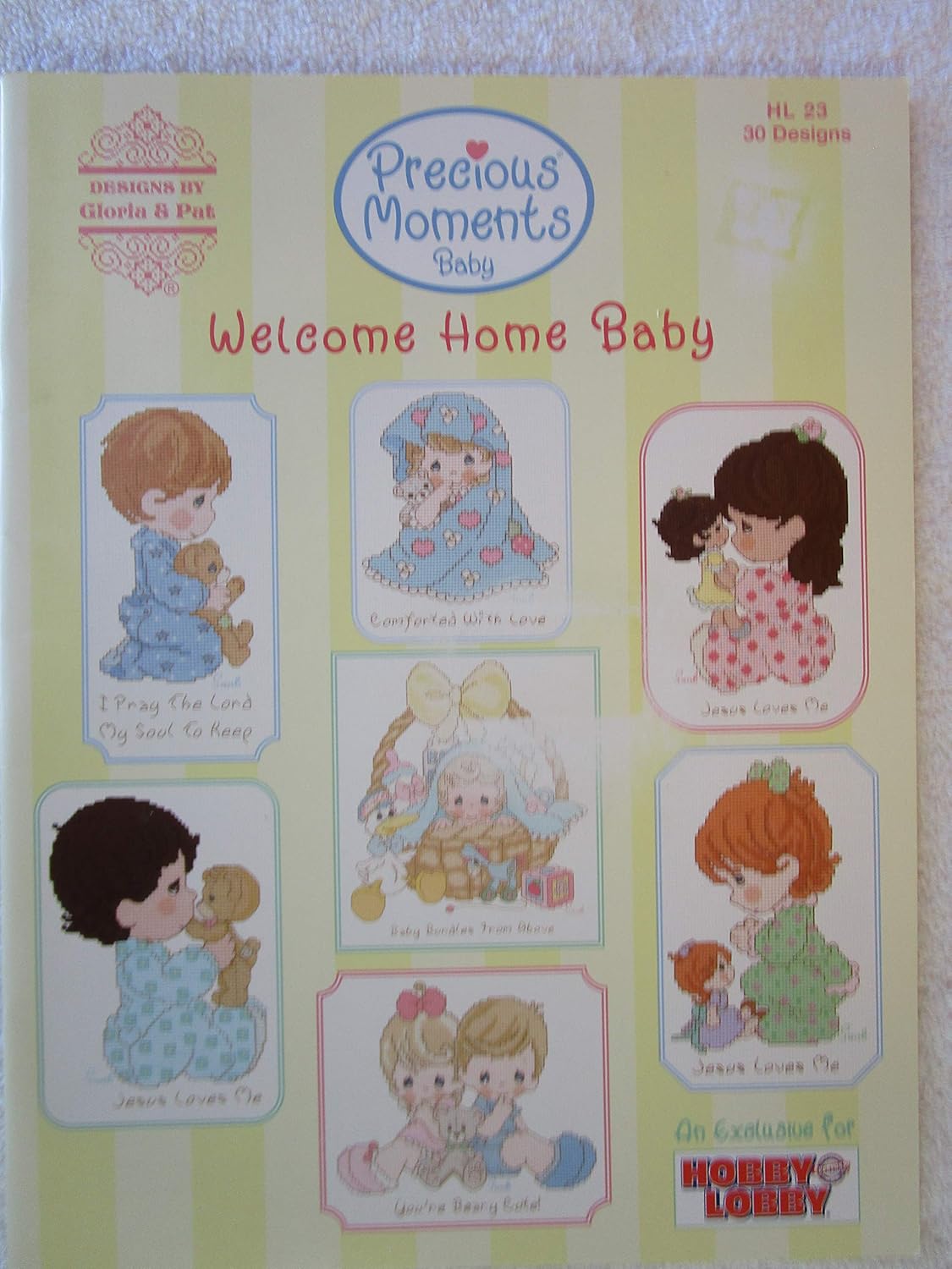 Amazon Com Pm68 Welcome Home Baby Precious Moments Cross Stitch Arts Crafts Sewing