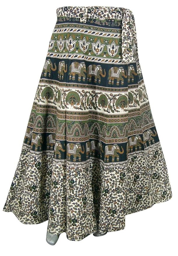 Long Cotton Wrap Around Skirts from India for Women Amazon.co.uk Clothing
