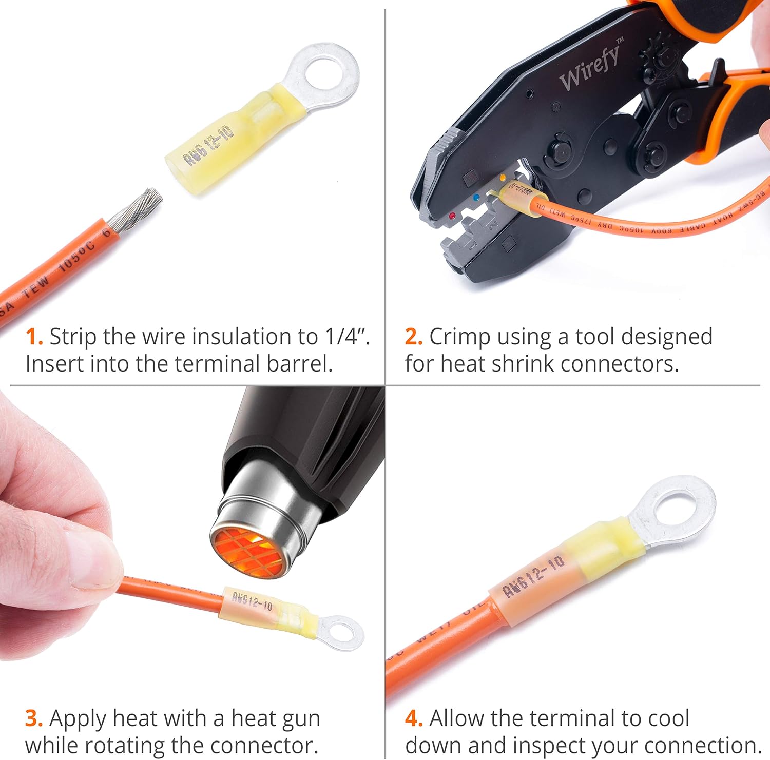 270 PCS Heat Shrink Wire Connector Kit Electrical Insulated Crimp Marine Automotive Terminals Set: Home Improvement