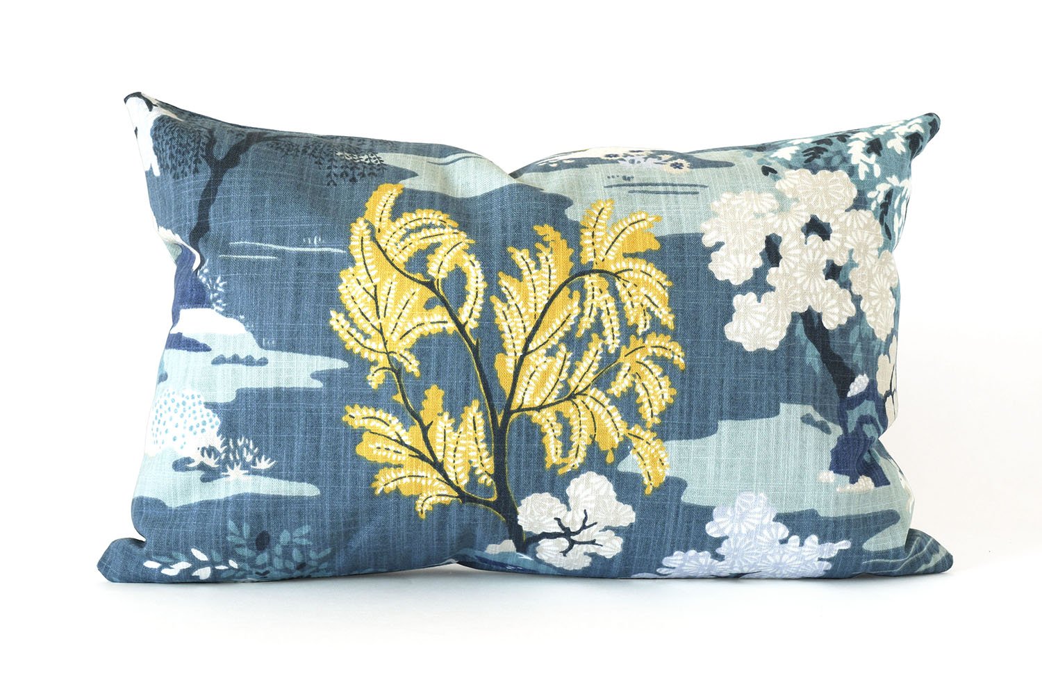Amazon Com Peacock Teal And Mustard Asian Lumbar Pillow Cover