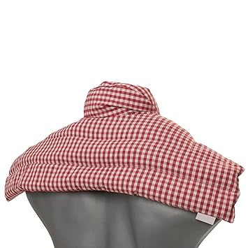 Saco cervical térmico de semillas (algodón orgánico rojo y blanco ...