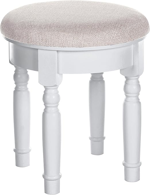Modern Makeup Dressing Stool Padded Bench With Rubberwood Legs Songmics Vanity Seat White Urds51w