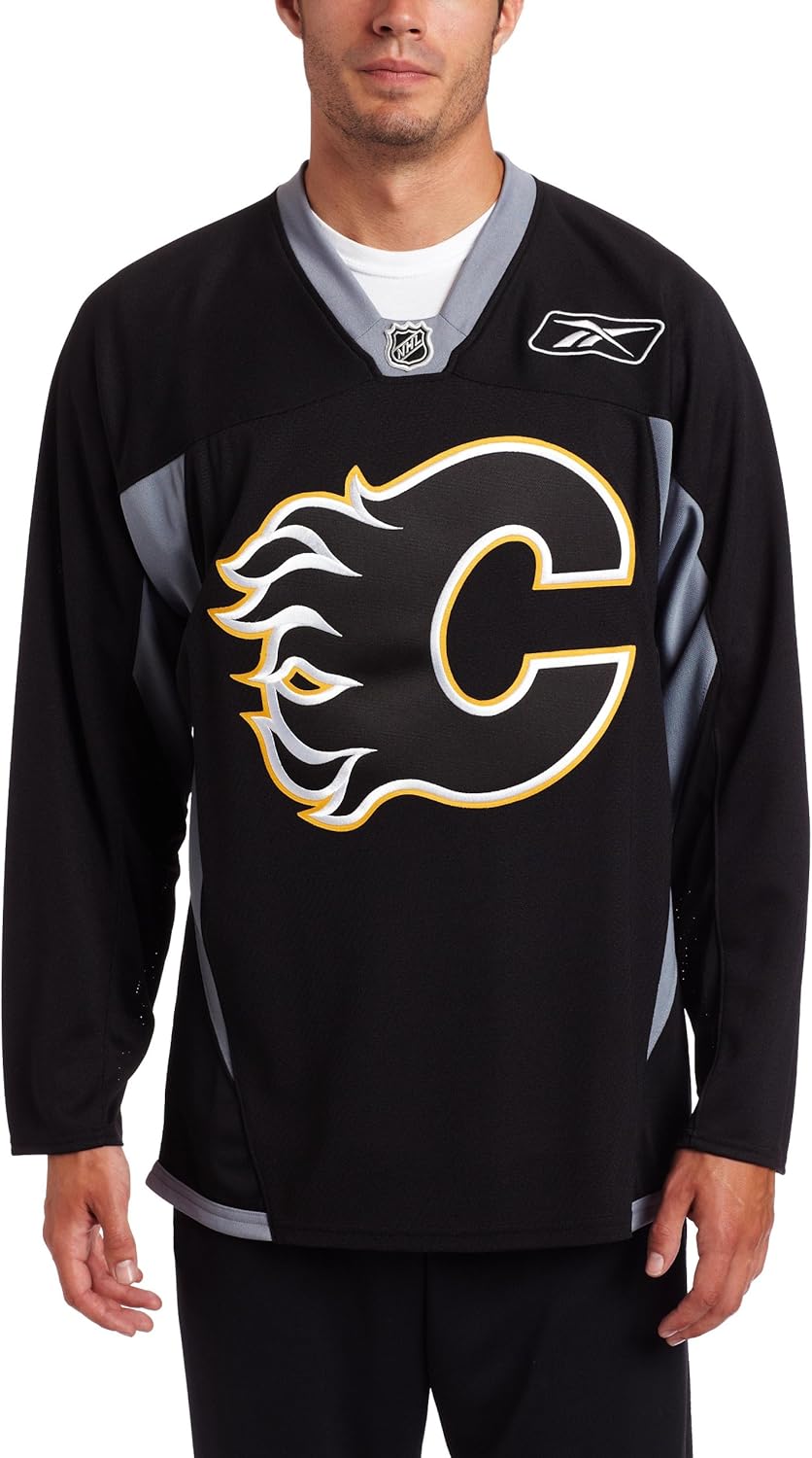 Reebok NHL Calgary Flames Practice Jersey, Black, Medium