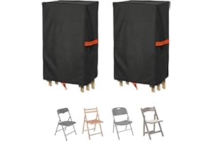 Aaaspark Waterproof Polyester Storage Bag for Plastic, Resin, and Wood Folding Chairs Oxford Cloth Chair Cover Chairs Storage Bag - 2 Pack