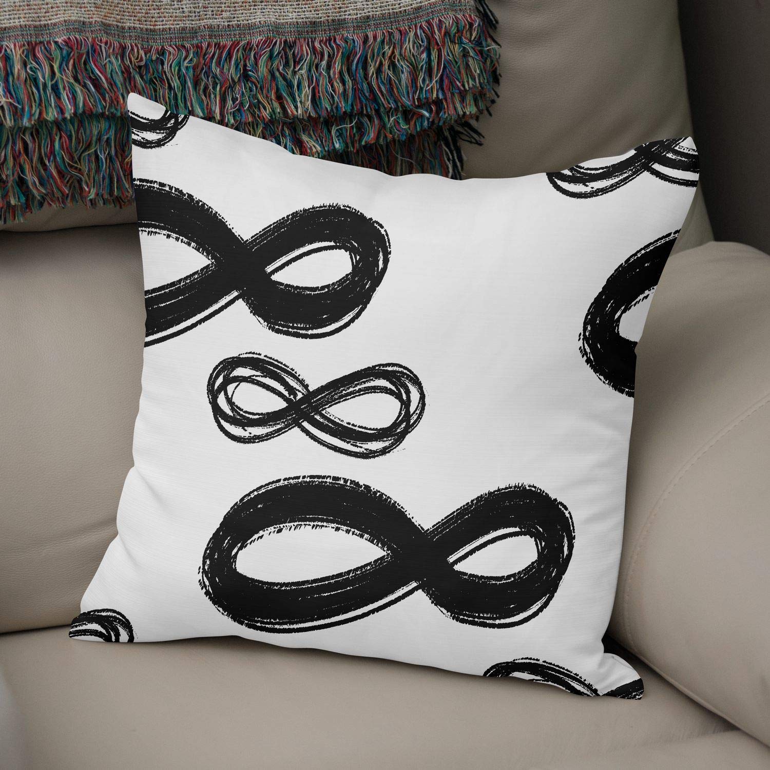 Bonamaison Decorative Cushion Cover Random Pattern, Throw Pillow Covers, Home Decorative Pillowcases for Livingroom, Sofa, Bedroom, Size:50x50 Cm - Designed and Manufactured in Turkey