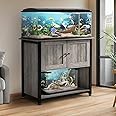 Tatub 40-50 Gallon Fish Tank Stand with Cabinet, Metal Aquarium Stand for Accessories Storage, Reptile Tank Turtle Terrariums Table Bearable 1000LBS, Accommodates 2 Aquariums