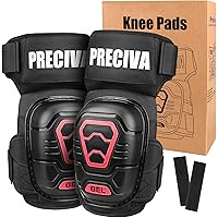 Preciva Professional Work Knee Pads for Men and Women, Heavy Duty Anti-Slip Cap for Construction Flooring Gardening - Adjusta