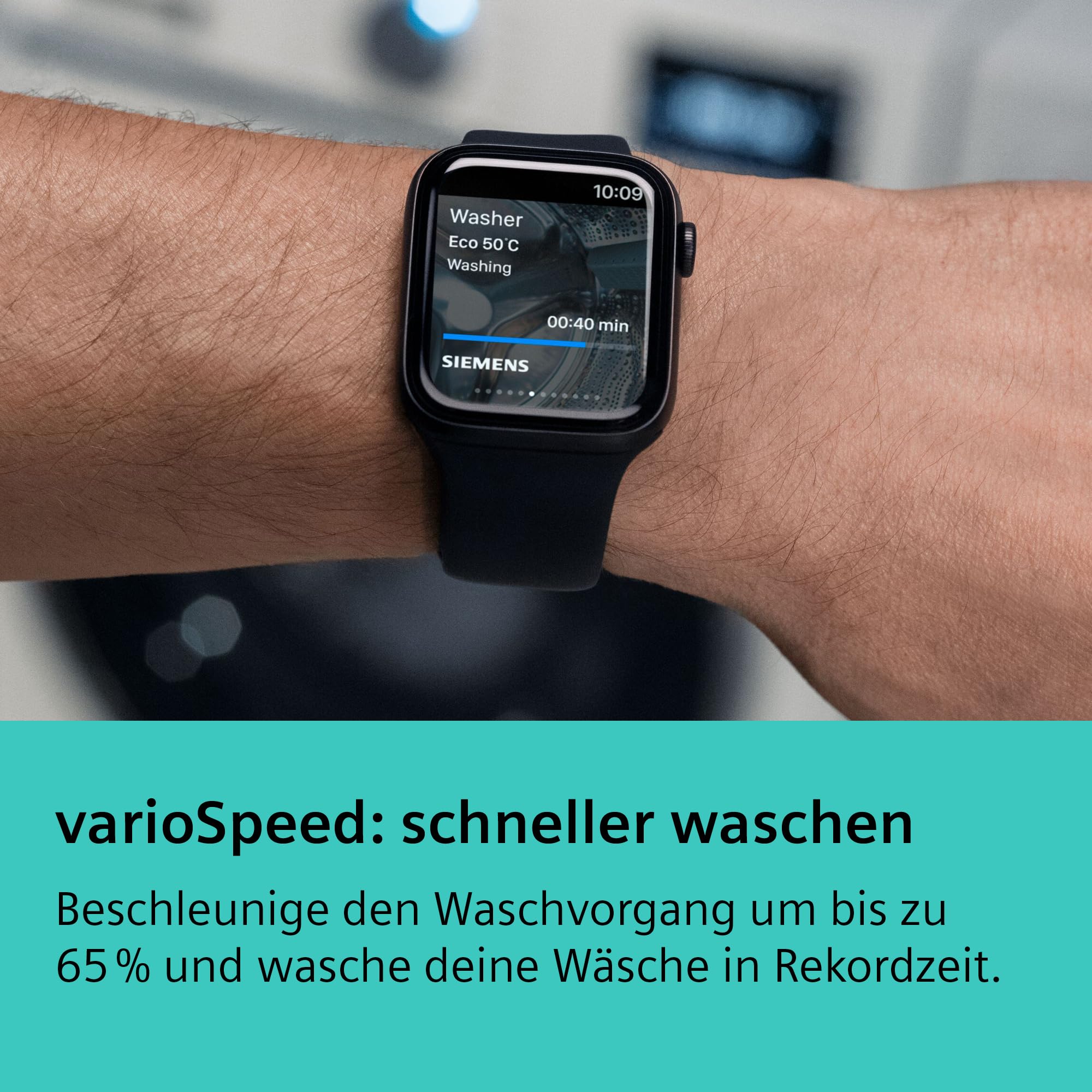 Siemens WG44B20Z0 Waschmaschine iQ700, Frontlader mit 9 kg Fassungsvermögen, 60 cm, 1400 UpM, Made in Germany, schneller Waschen mit speedPack XL, Antiflecken-System, Home Connect, Weiß 7