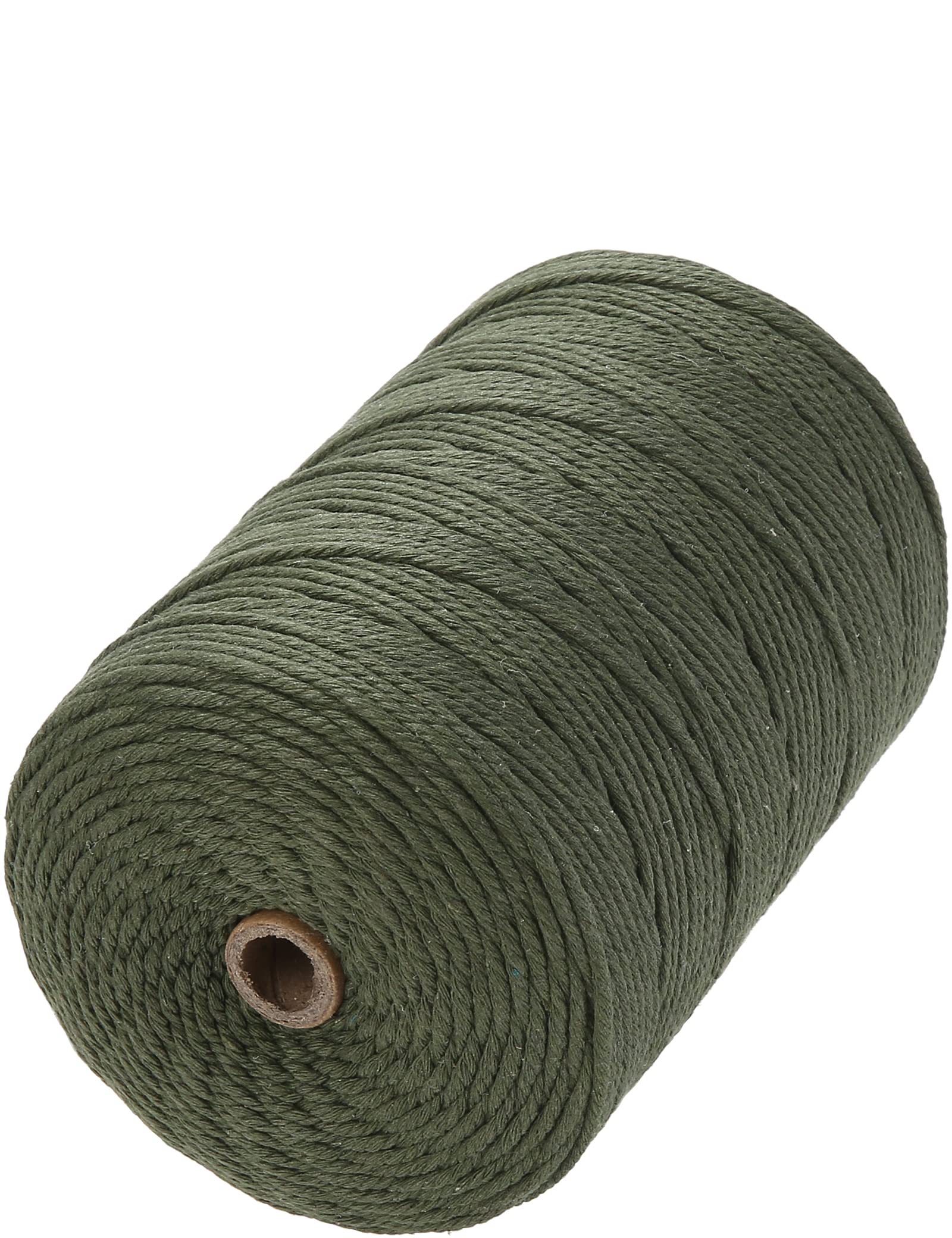 GOHOF Macrame Cord 3mm x 200m Premium Cotton Rope, 4 Strand Twisted Soft Cord for Macrame Art, Perfect Material Without Chemicals (Olive Green) — image 1