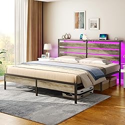 Rolanstar Bed Frame King Size with USB Charging