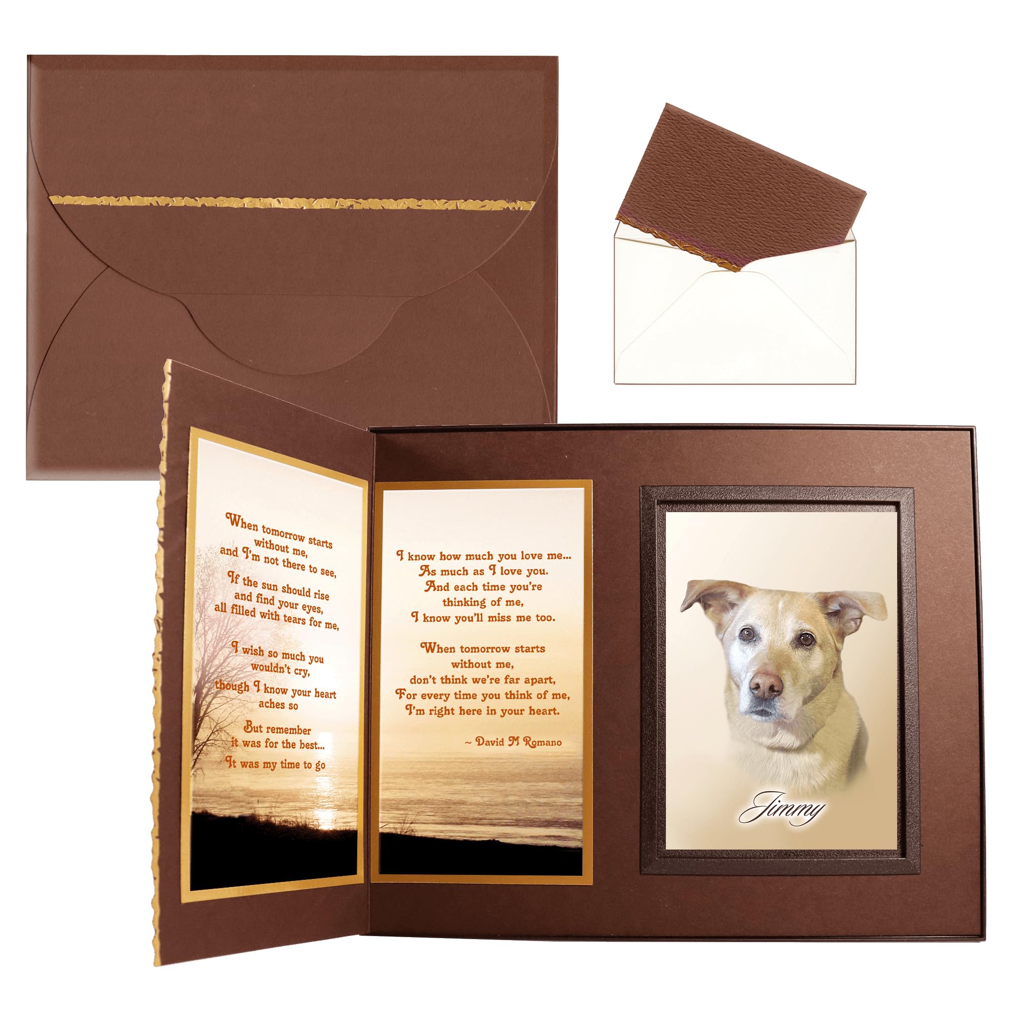 Crafta Frame Pet Lover Remembrance Gift, When Tomorrow Starts Without Me Poem, Memorial Pet Loss Picture Frame Keepsake and Sympathy Rich Dark Brown with Foil Accent