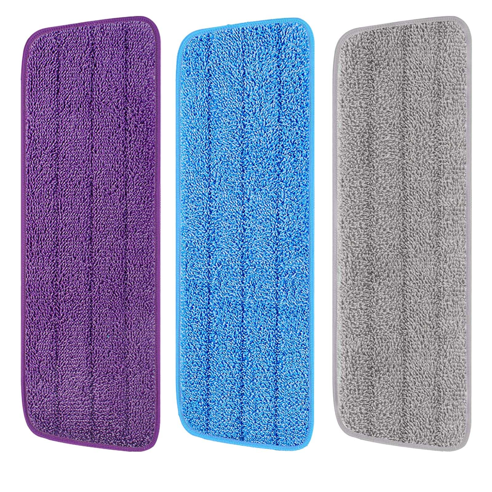 Photo 1 of 3 Pack 16.5 inch Reusable Mop Pads Microfiber Spray Mop Replacement Heads for Wet/Dry Mops Compatible with Bona Floor Care System (Multicolor )