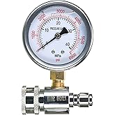 RIDGE WASHER Pressure Washer Gauge with 3/8'' Quick Connect Socket and Plug | 6000 PSI
