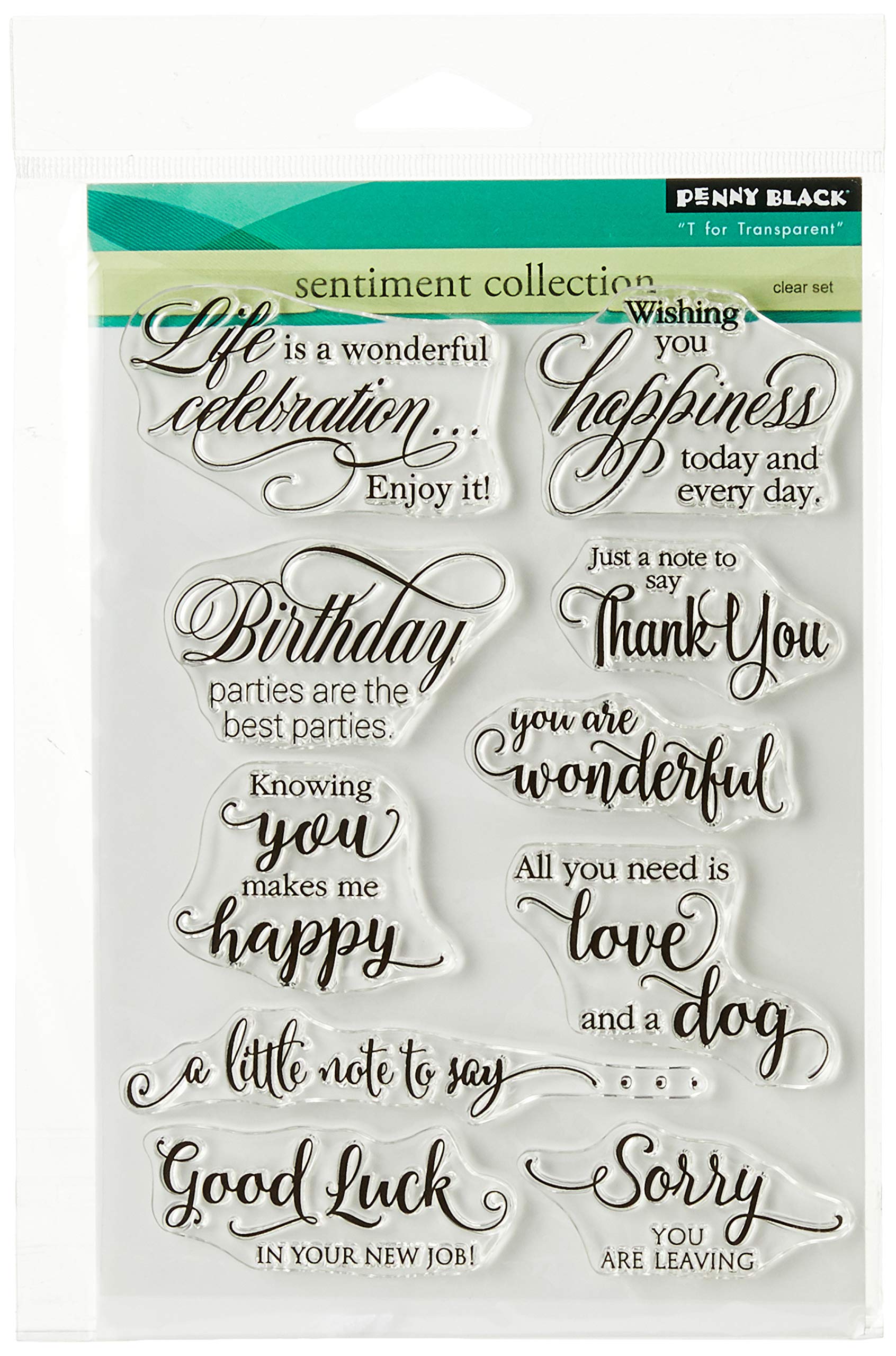 Penny Black Clear Stamps 5 x 7-inch-Sentiment Collection, Other, Multicoloured, 0.38 x 13.97 x 19.05 cm