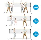 SONGMICS 4M Badminton Net Volleyball Net Adjustable Height Portable SYQ400B02 view 8