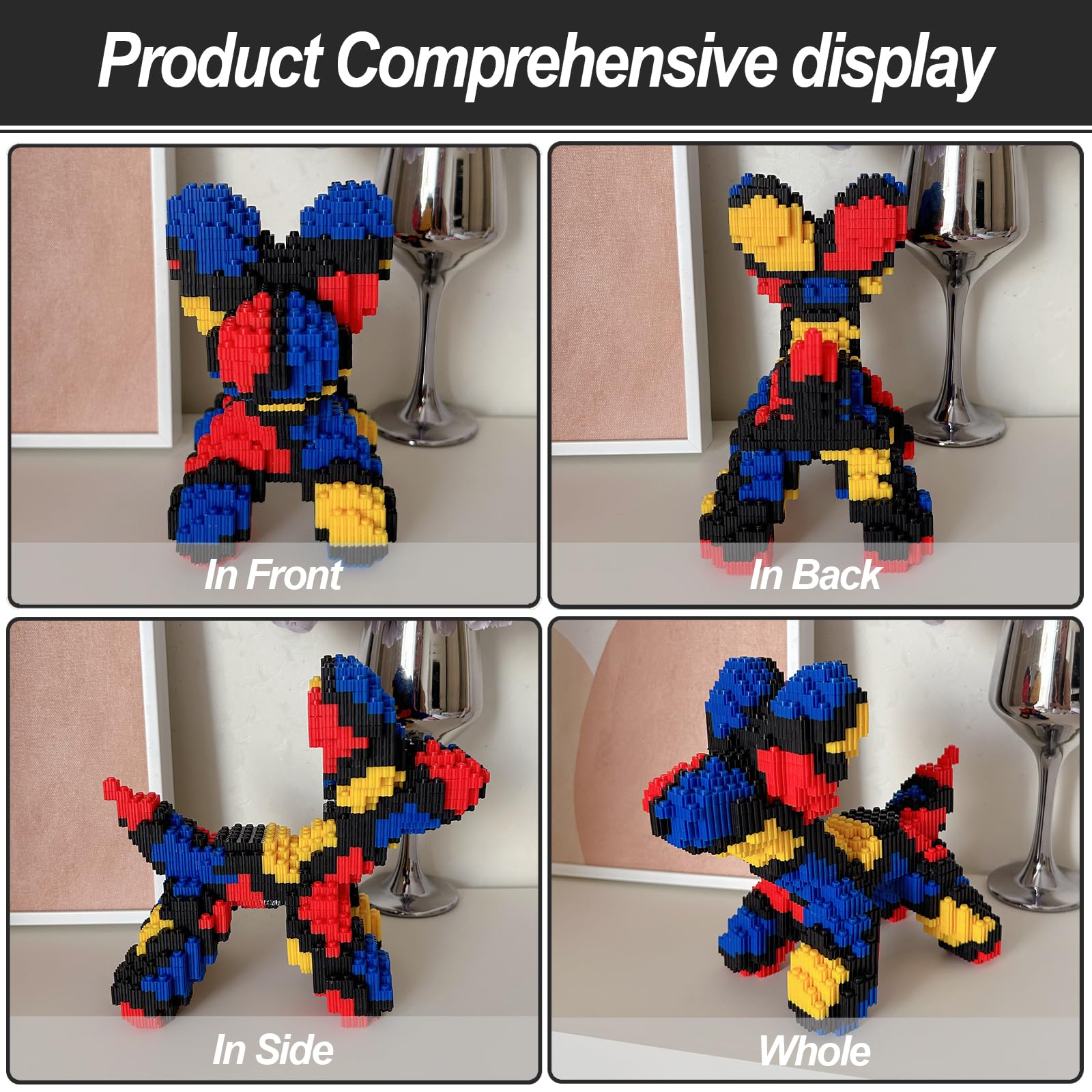 Balloon Dog Micro Building Blocks Set,DIY Unique Decoration Home,2000 PCS Building Bricks Compatible with Lego, Perfect Creative DlY Gift (Black)