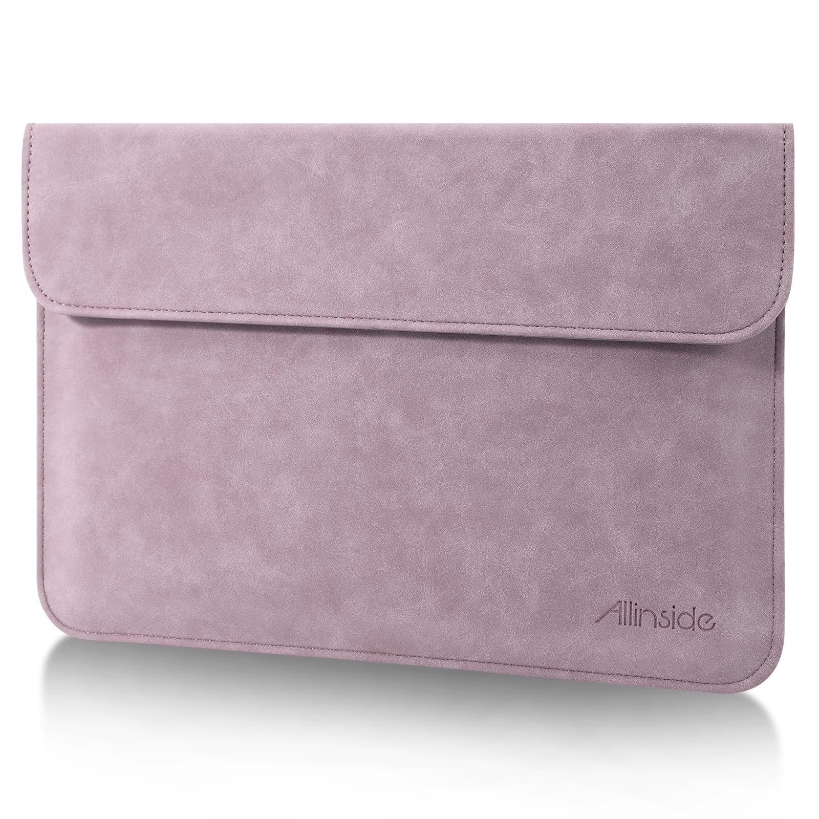 Allinside 13 Inch Laptop Sleeve Case for MacBook Air 13 2018-2026 (A2681/A3113/A3240/A2337/M5 A3449)/MacBook Pro 13 2016-2022 (A2289/A2251/M1/M2 A2338), PU Leather Envelope Laptop Case, Purple