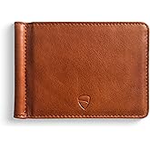 Vaultskin Brompton Slim Leather Wallet for Men with Money Clip - Minimalist Front Pocket Card Holder, 8 Pockets for Cards & Cash (Cognac)
