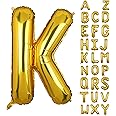 40 Inch Gold Big Letter K Foil Balloons Hellium Golden Large Alphabet Mylar Balloon Birthday Party Decoration Custom Word HH(Gold-K)