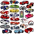 25PCS Racing Car Shoe Charms for Croc Bubble Slides Clogs Sandals, Speeding Car Shoe Accessories Decorations for Girls Women Teens Adults