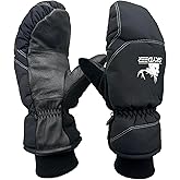 SKYDEER Warm Ski Mittens with Soft Premium Deerskin Leather and 150G 3M Thinsulate Insulation (SD8753M, Unisex)