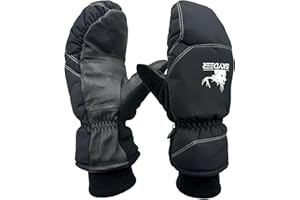SKYDEER Warm Ski Mittens with Soft Premium Deerskin Leather and 150G 3M Thinsulate Insulation (SD8753M, Unisex)