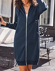 ELESOL Women's Longline Hooded Sweatshirt/Hoodie