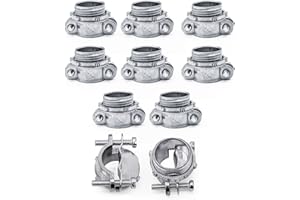 Qlvily 10 Packs 3/4" NM Clamp Type Cable Connectors for Metallic Conduit Protect Cables, Zinc