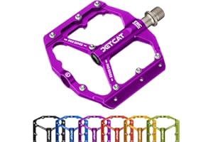 JETCAT Mountain Bike Pedals Flat - MTB Pedals Flat, Bicycle Pedals, Road Bike Pedals, BMX Pedals, for BMX MTN Road Gravel EBike, Specialized Parts, Adults, Aluminum Metal Stamp 9/16"