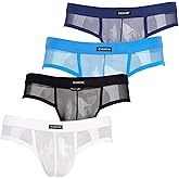 Evankin Men's Underwear Sexy Mesh Breathable Boxer Briefs Low Rise Cool Valentines Boxers Pack Set