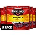 Jack Link's Teriyaki Beef Jerky Multipack - (5 Pack) 0.625 oz Bags - Ready to Eat Real Meat Protein Snacks - 7g Protein per S