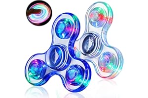 Gigilli Fidget Spinners for Kids 2 Pack, Christmas Light up Stocking Stuffers Sensory Fidget Toys Adults Kid 4-8-12, Glow in 