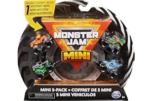 Monster Jam, Official Mini Collectible Monster Trucks 5-Pack with 1 Mystery Truck, 1:87 Scale
