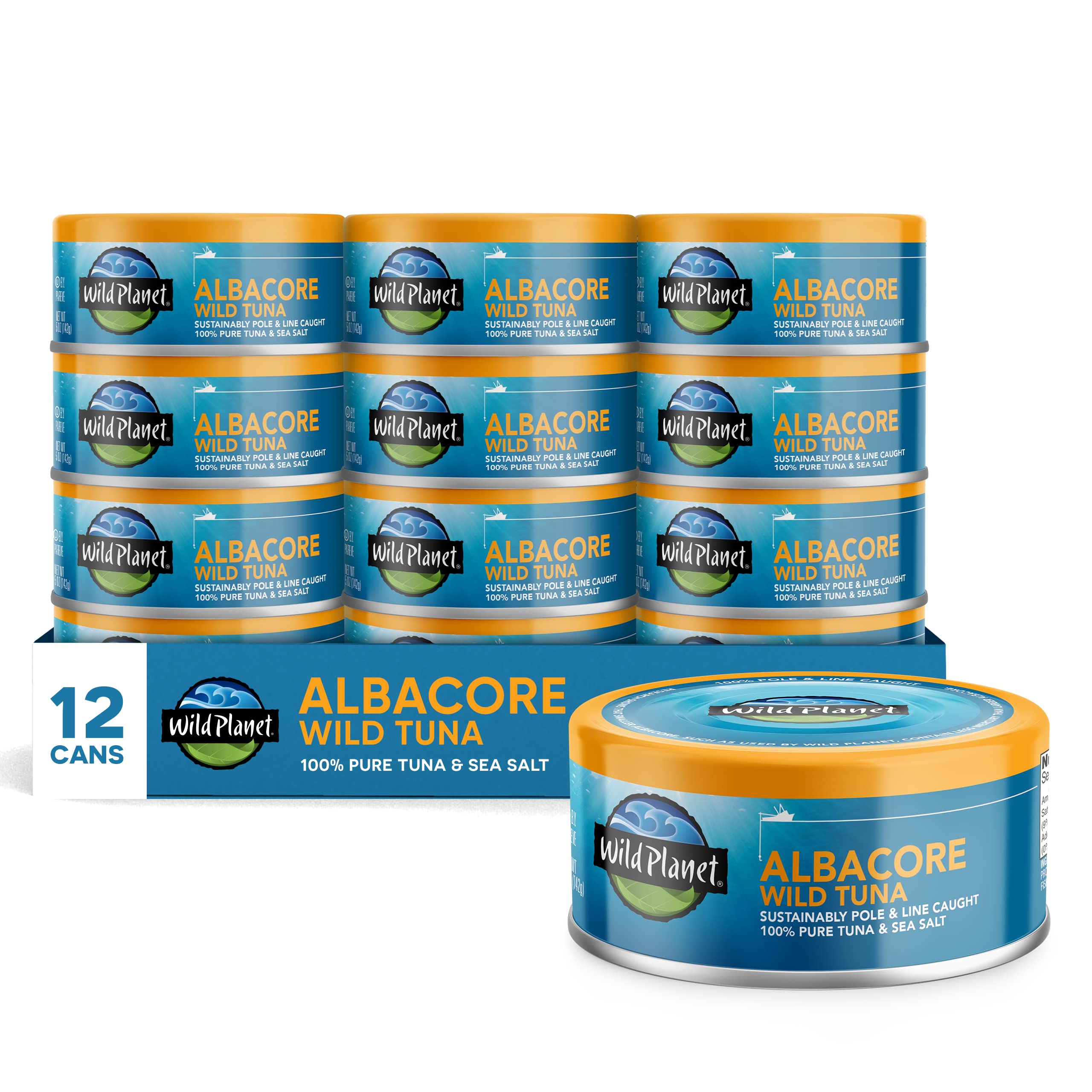 Wild Planet Albacore Wild Tuna, Sea Salt, Canned Tuna, Sustainably