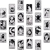 COGCHARGER 22 Pcs Tarot Card Acrylic Charms Vintage Magic Tarot Card Pendants Rectangle Magic Ouijas Charm Cat Charms for Bracelet Necklace Earring Jewelry Making