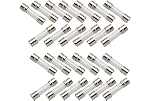 DEALENVY 25 Pack C9, C7, G40 Christmas Light Replacement Fuses 5 amp Fuse / 125v Fuse 5a max/Fast Blow, 0.2 x 0.78 Inch / 5 x 20 mm, TS-C7