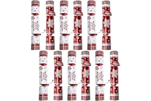 ACEKID Christmas Party Favor Non-Snap Red & White Snowflake Design Party Table Favors with Holiday Party Favor Supplies for Kids and Adults, Christmas Parties, Dinners, and Holidays 12PCS