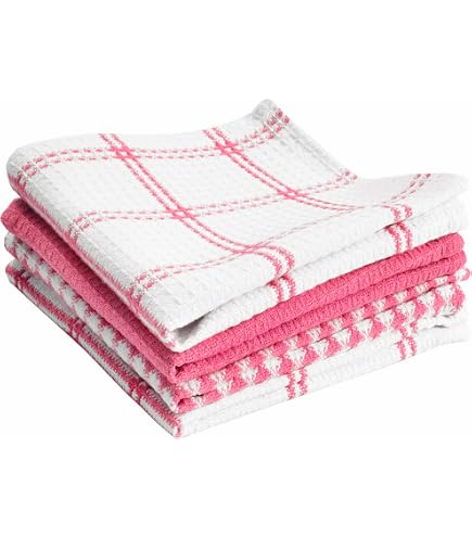Lot De 5 Torchons De Cuisine 100% Coton - Ultra Absorbants, Durables & Élégants 46x71 Cm, Parfait Pour La Maison